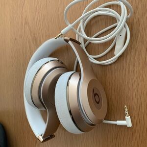 Beats by Dre Gold and White Over-Ear Headphones